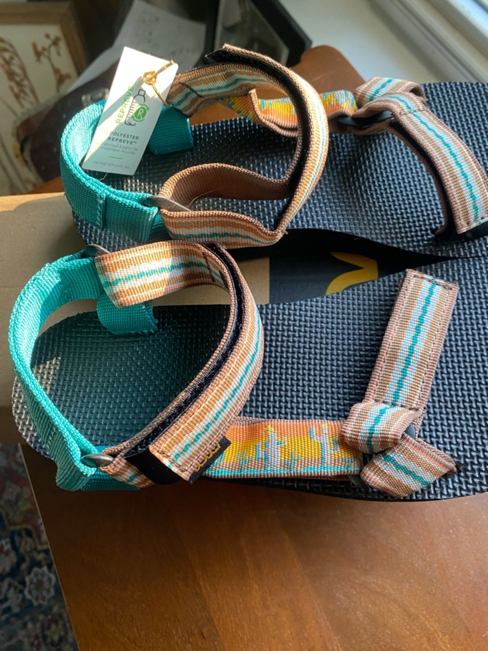 Teva Women's Original Universal Sandals in Black, Brown & Teal - Picture 4 of 8